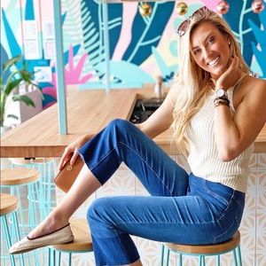 Crop knot tank transitional cream